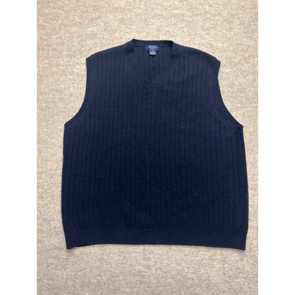 Brooks Brothers Other - Vintage 90's Brooks Sport Navy Blue Lambs Wool V-Neck Sweater Vest Size XL